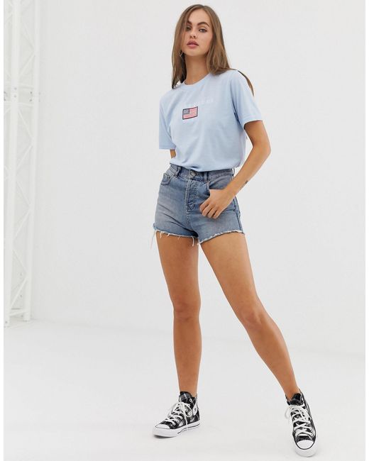 daisy street relaxed sweatshirt with vintage los angeles embroidery