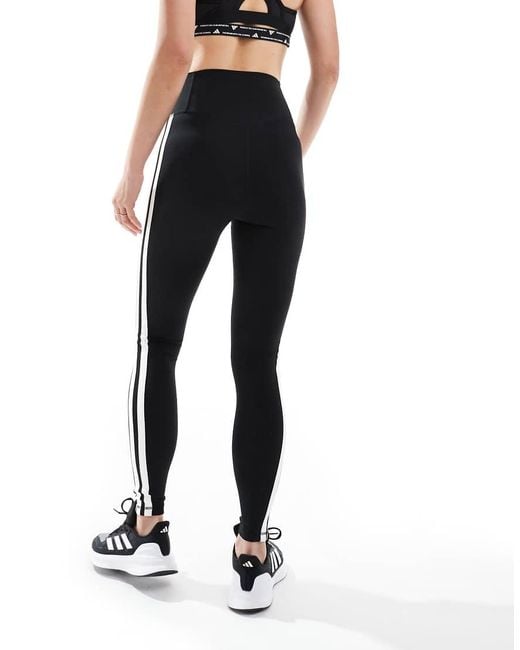 Adidas Originals Black Adidas Training Essentials 3 Stripe Full Length leggings