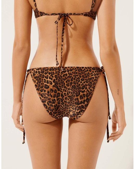 Calzedonia Brown Tie Bikini Bottoms