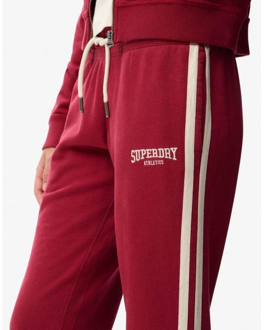 Superdry Red Athletic Stripe Flare Joggers
