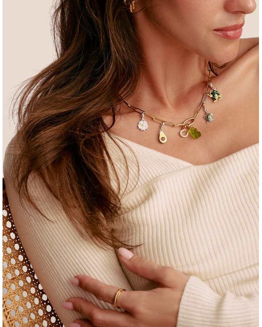 Thomas Sabo Metallic Charm Pendant Horseshoe With Stones Connect-Plated