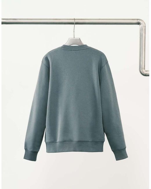 Mango Blue Cotton Mix Crew Neck Sweatshirt for men