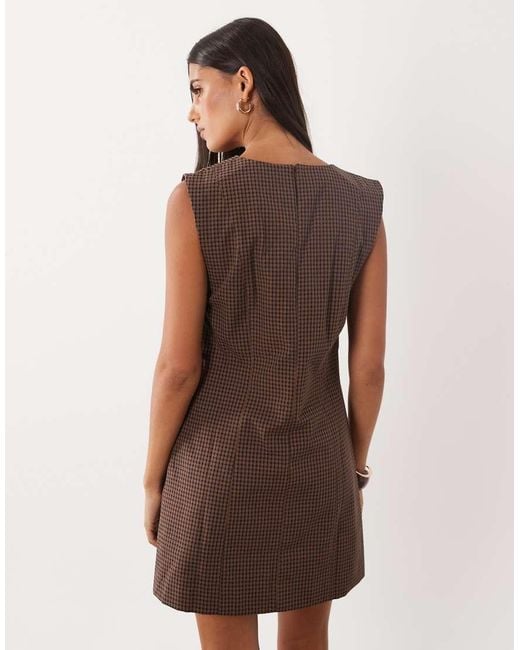 Mango Brown Sleeveless Mini Dress