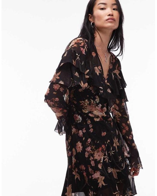 AllSaints White Fresca Floral Ruffle Dress
