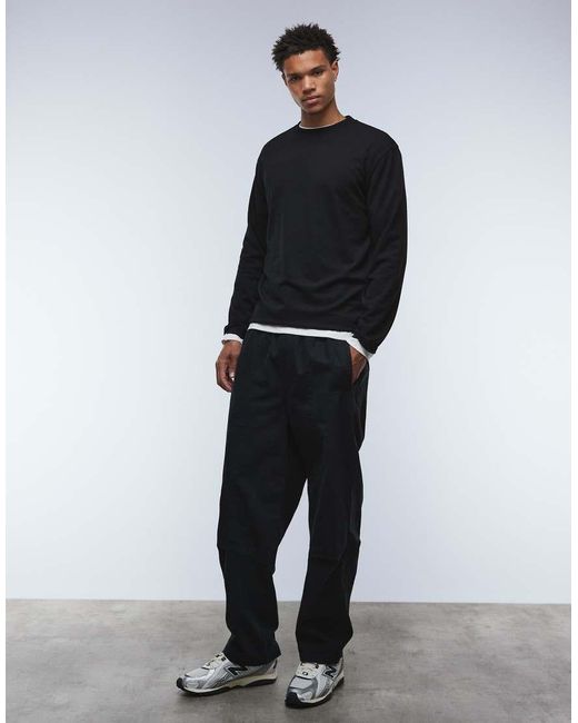ASOS Black Heavyweight Relaxed Long Sleeve T-shirt for men