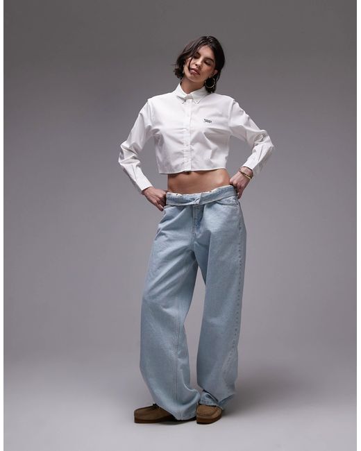 Chemise courte en popeline à rayures - écru Tommy Hilfiger en coloris Gray