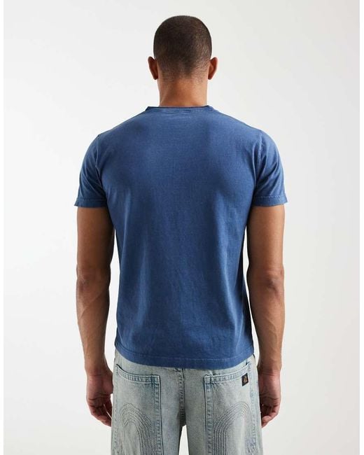 Hollister Blue Short Sleeve Henley T-shirt for men