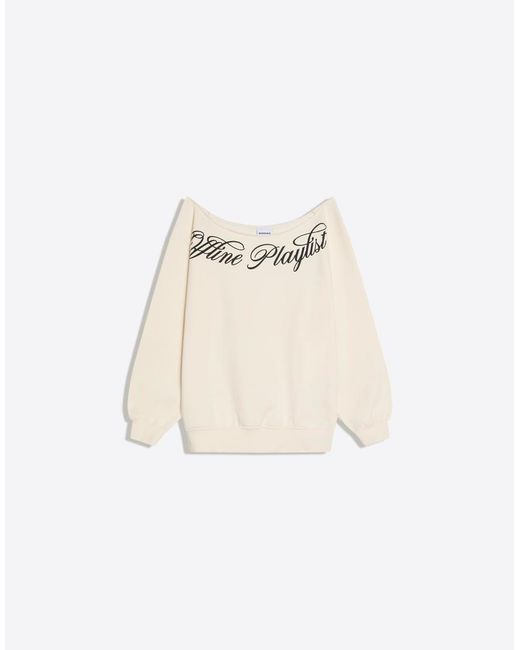 Bershka Black Asymmetric Print Sweatshirt