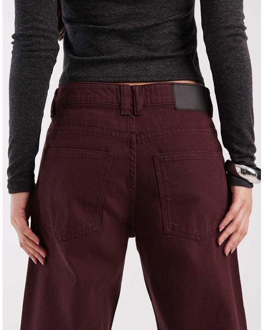 ASOS Red Low Rise Baggy Jeans