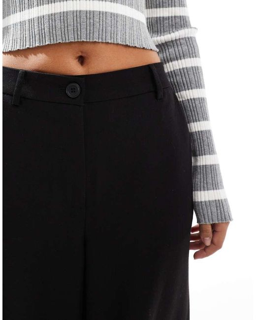 Pieces Black Wide Leg Dad Trouser Co-Ord With Belt Loops