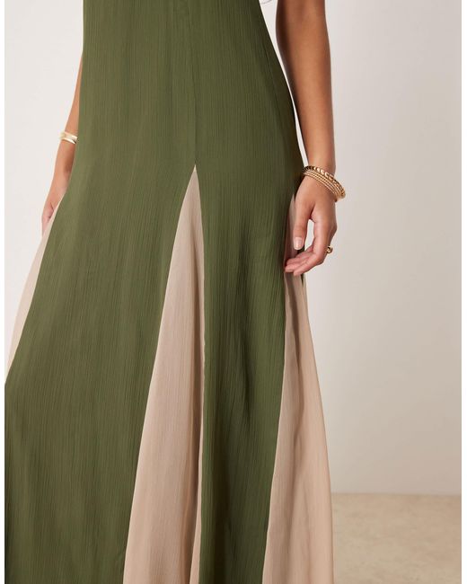 ASOS Green Asos design tall – hochgeschlossenes maxikleid