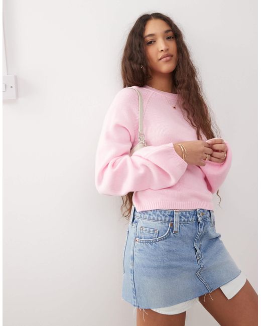 Miss Selfridge Pink Double Tie Back Open Back Jumper