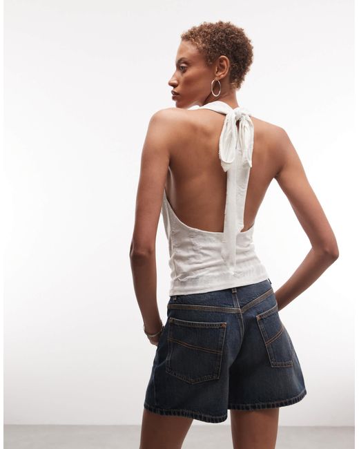 Weekday White Drape Halter Top