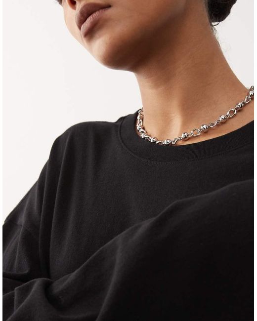 Weekday Black Oversized Long Sleeve T-shirt Dress