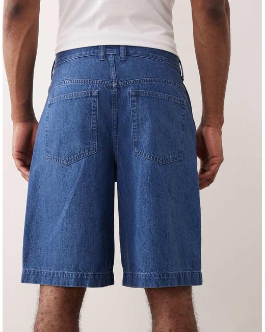 ASOS Blue Lightweight Loose Denim Jorts for men