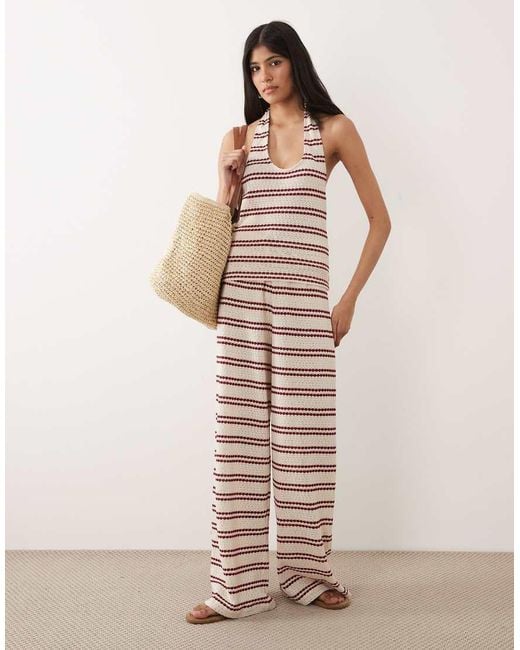 ASOS Multicolor Co-ord Crochet Scoop Neck Halter Top