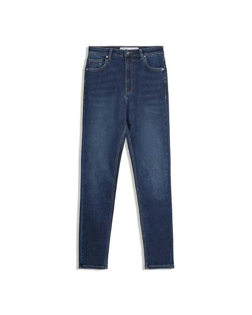 Bershka Gray Super High-waist Soft Skinny Jeans