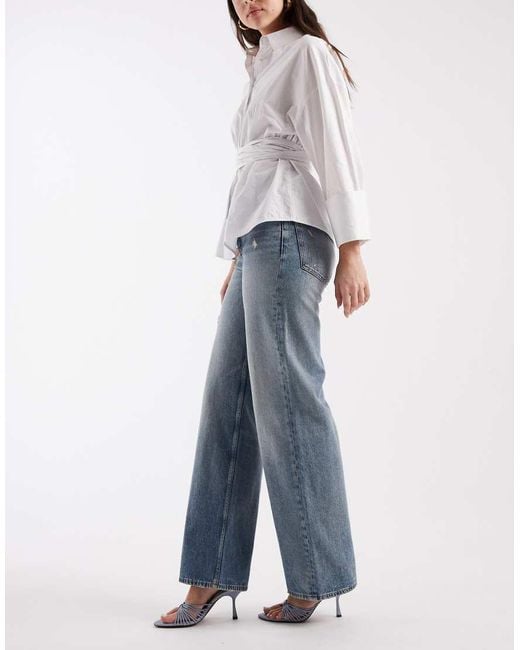 Tommy Hilfiger Blue Mia Mid Rise Relaxed Straight Fit Jeans