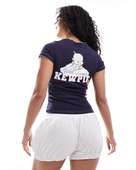 Cotton On Blue Cotton On Pointelle Kewpie With Love Sleep Tee