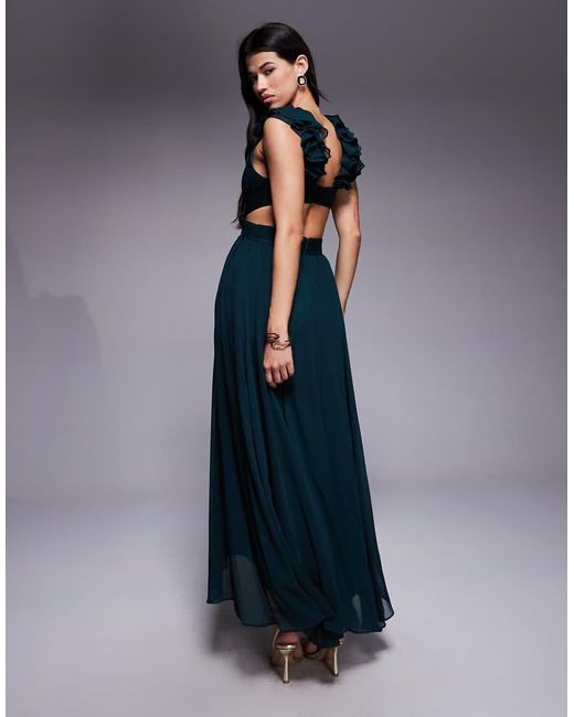 Forever New Ruffle Shoulder Midaxi Dress in Blue | Lyst UK Forever New Ruffle Shoulder Midaxi Dress in Blue | Lyst UK