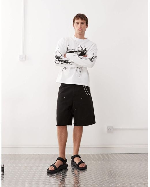 Weekday – great – boxy fit langarmshirt in White für Herren