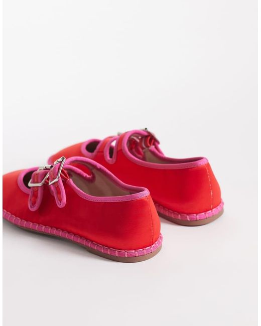 ASOS Red Lumina Mary Jane Ballets