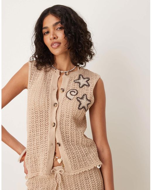 ASOS Natural – strick-shorts