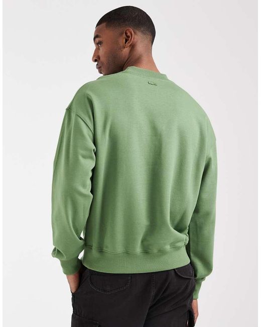Lacoste Green Embroidered Logo Crew Neck Sweatshirt for men