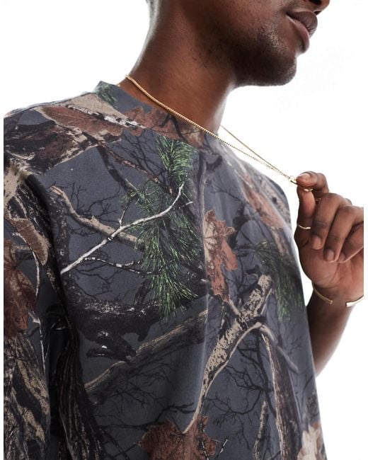 Hollister Gray Boxy Fit Washed T-Shirt for men