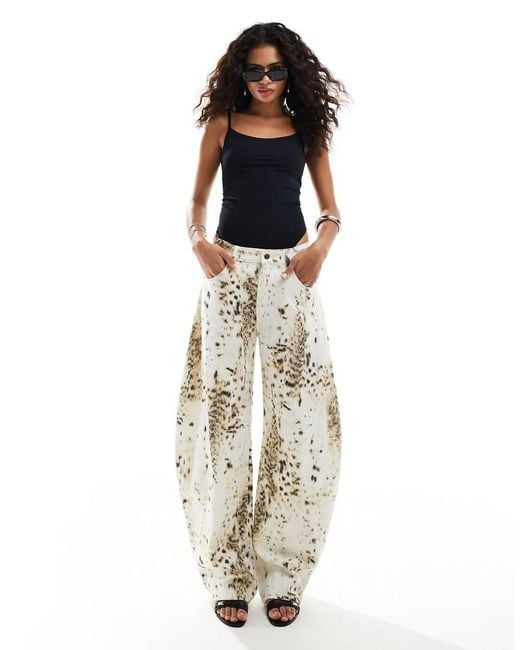Lioness Metallic Barrel Leg Jeans