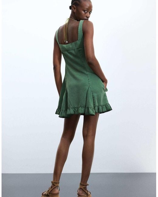 Robe courte en lyocell e Desigual en coloris Green