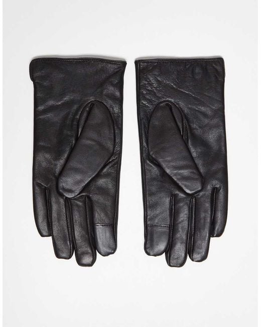 Barney's Originals Black Barney's Originals Real Leather Glove for men