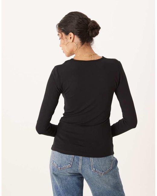 Jdy Black O-neck Long Sleeve Top
