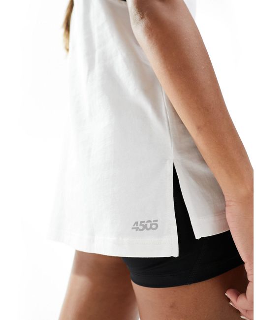 Camiseta deportiva banca sin mangas con sisas caídas ASOS 4505 de color White