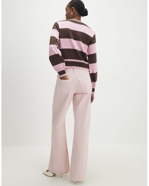 River Island Pink Relaxed Straight Jeans
