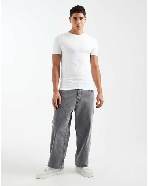 ASOS Blue Essentials 2 Pack Muscle Fit T-shirts for men