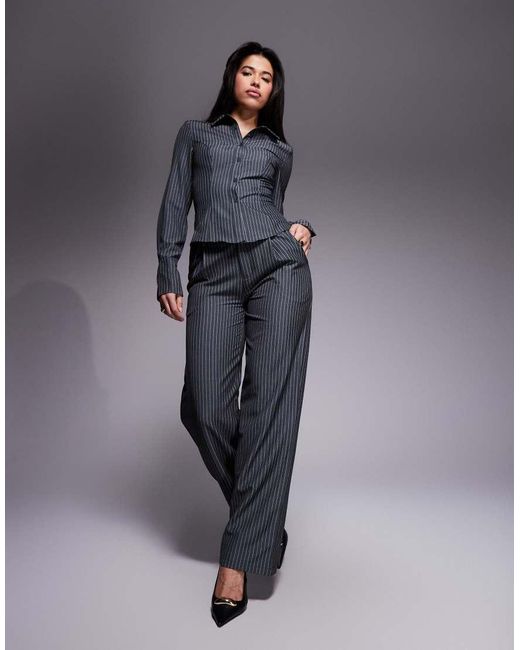 Kaiia Blue Exclusive Straight Leg Tailored Trousers Co-Ord