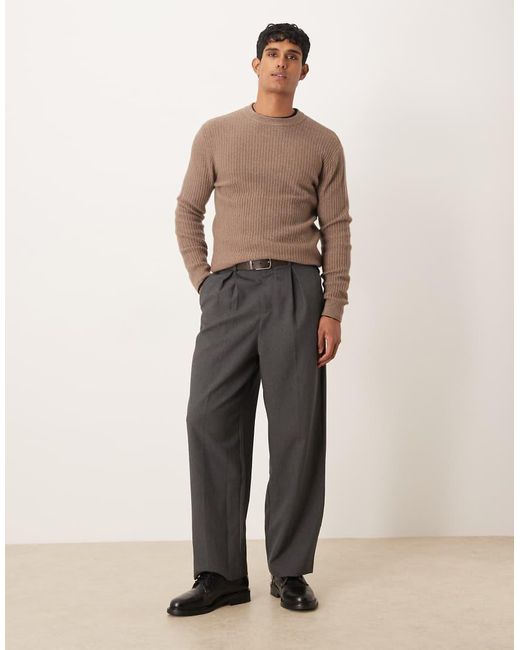 Jersey Marrón De Corte Clásico Holgado De Canalé De Mango de hombre de color Natural