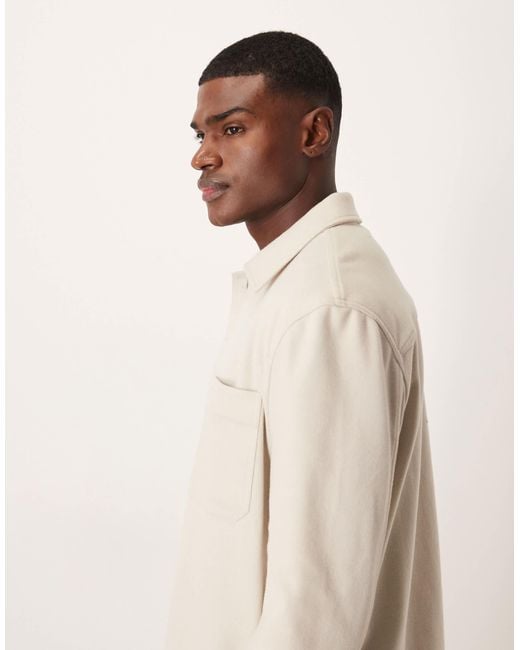 Mango Natural Wool Look Textured Overshirt for men