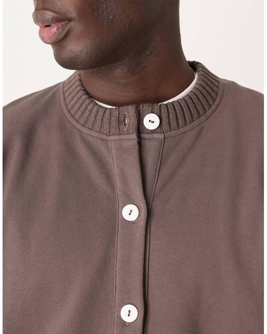 ASOS Brown Oversized Dropped Shoulder Boxy Bomber Jacket for men