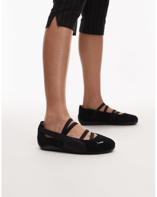 PUMA Black Speedcat Python Ballet Flats
