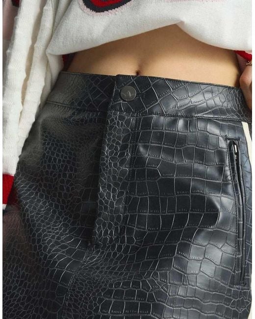 Adidas Originals Black Pleather Mini Skirt