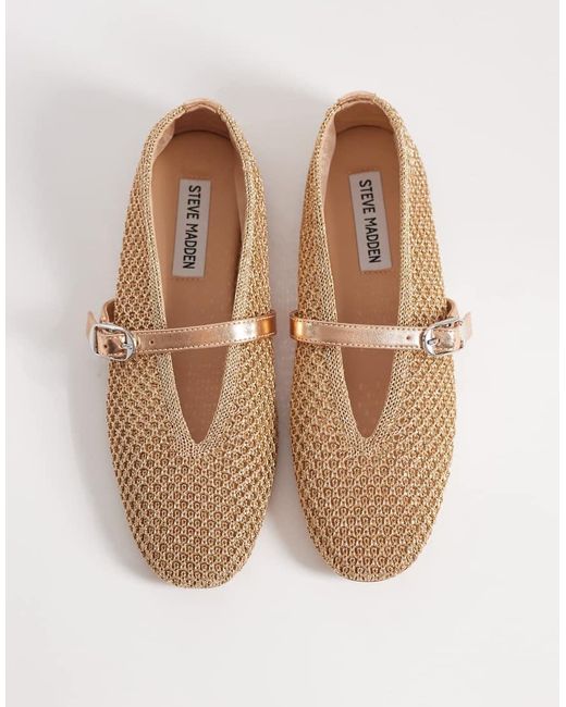 Steve Madden White Gayla Woven Ballet Flats