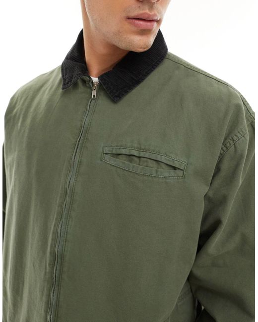 ASOS Green Oversized Harrington Jacket for men
