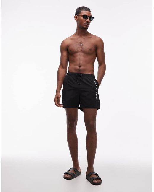Tommy Hilfiger Red Zip Pocket Drawstring Logo Swim Short for men