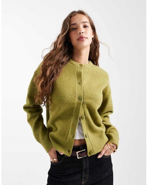 New Look Green Crew Neck Cardigan