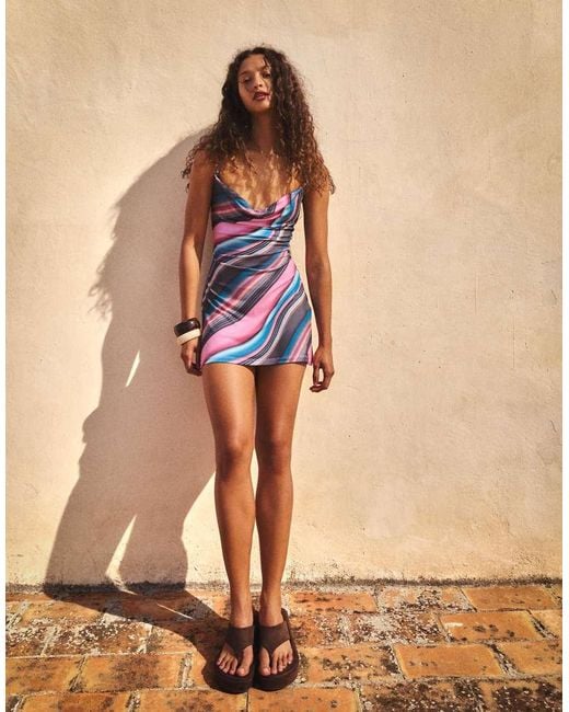 Bershka Pink Mini Halter Dress
