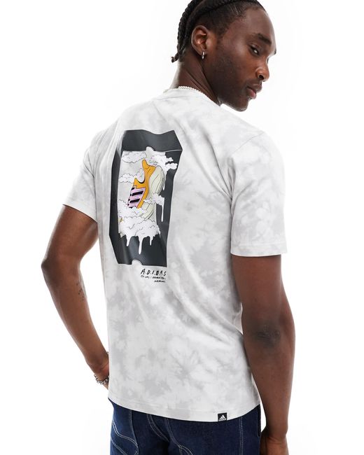 Adidas Originals White Adidas Sportswear Back Print T-shirt for men