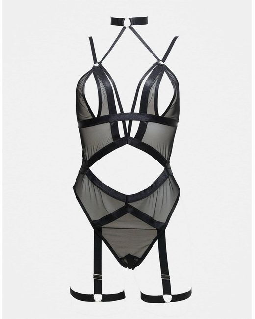 Ann Summers Black Shadow Crotchless Bodysuit