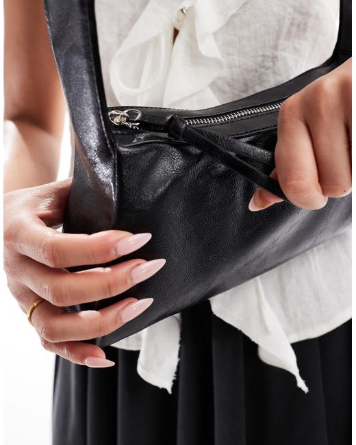Pull&Bear Black – strukturierte schultertasche